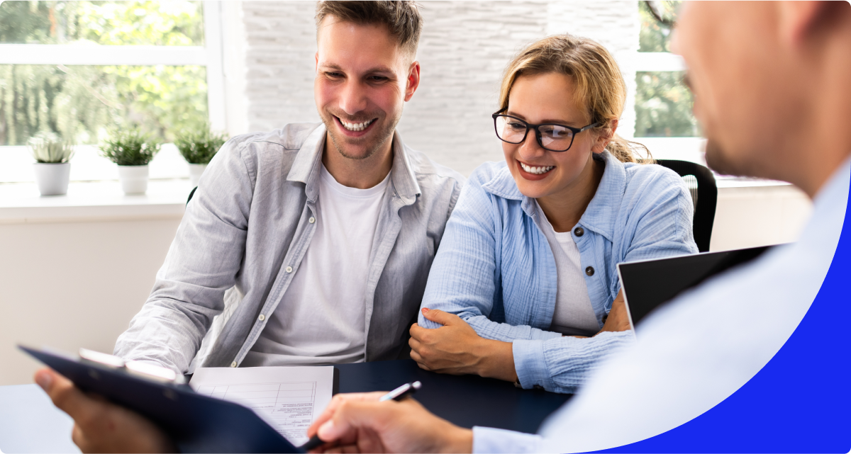 couple meeting with agent