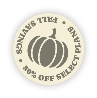 50% off* select plans