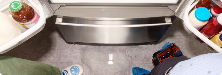 top down view of dishwasher