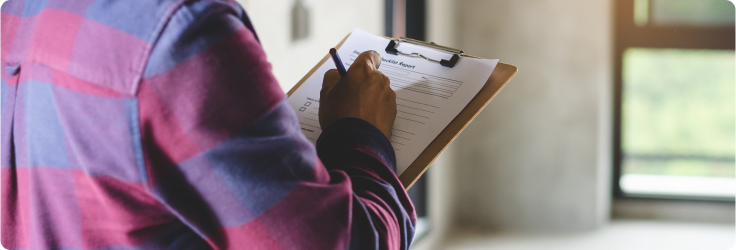 filling out paperwork