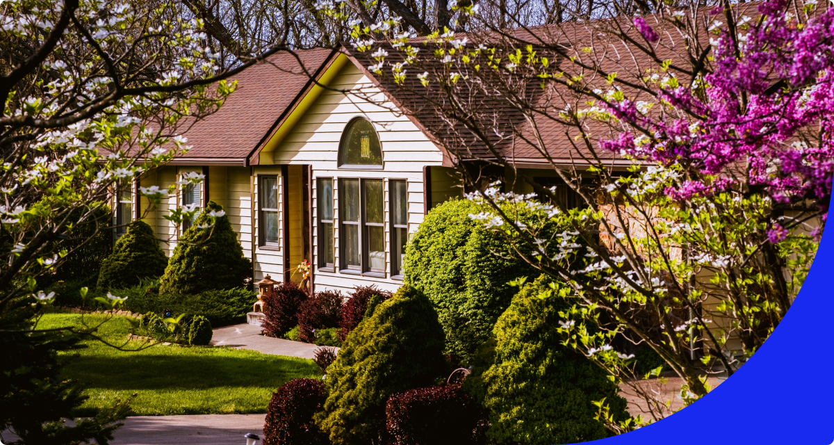 Home with flowers