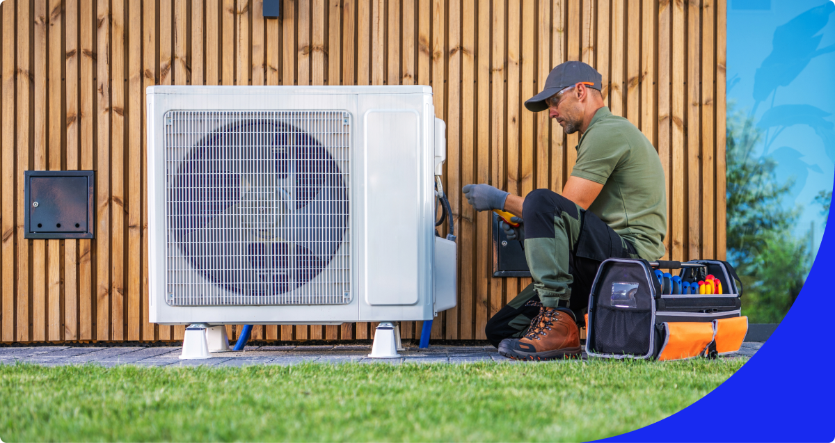 Person fixing HVAC