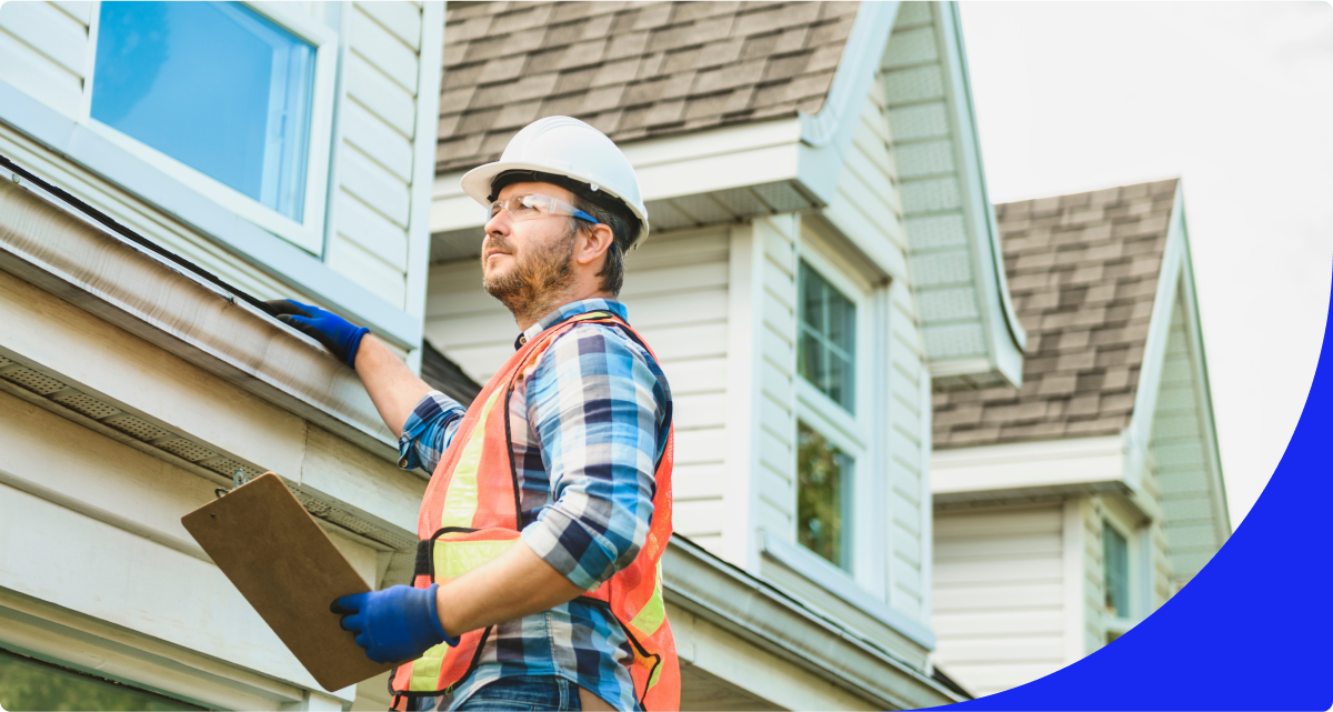 Inspector near roof