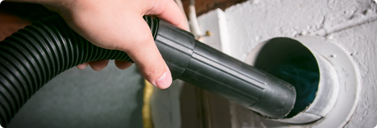 Vacuuming out a dryer vent