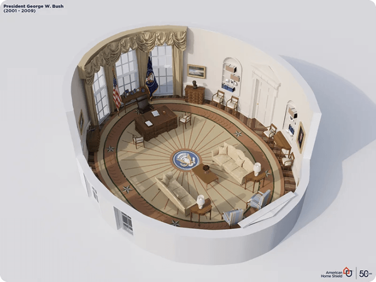 Rendering of Second Bush Oval Office