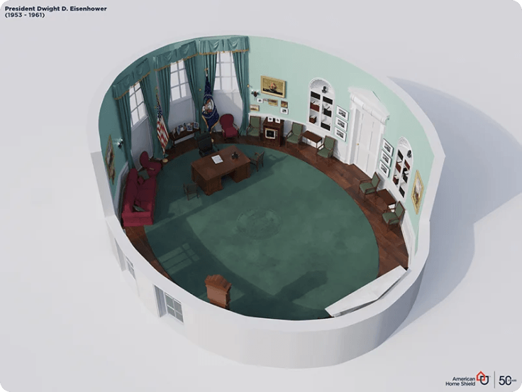 Rendering of Eisenhower Oval Office