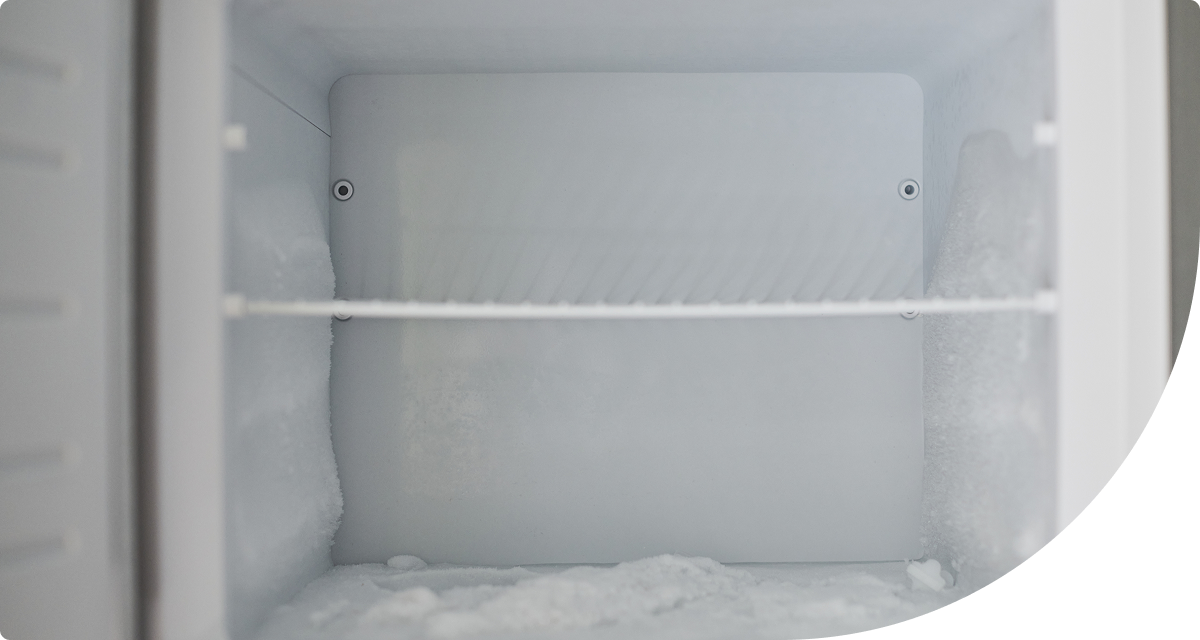 Inside of a freezer
