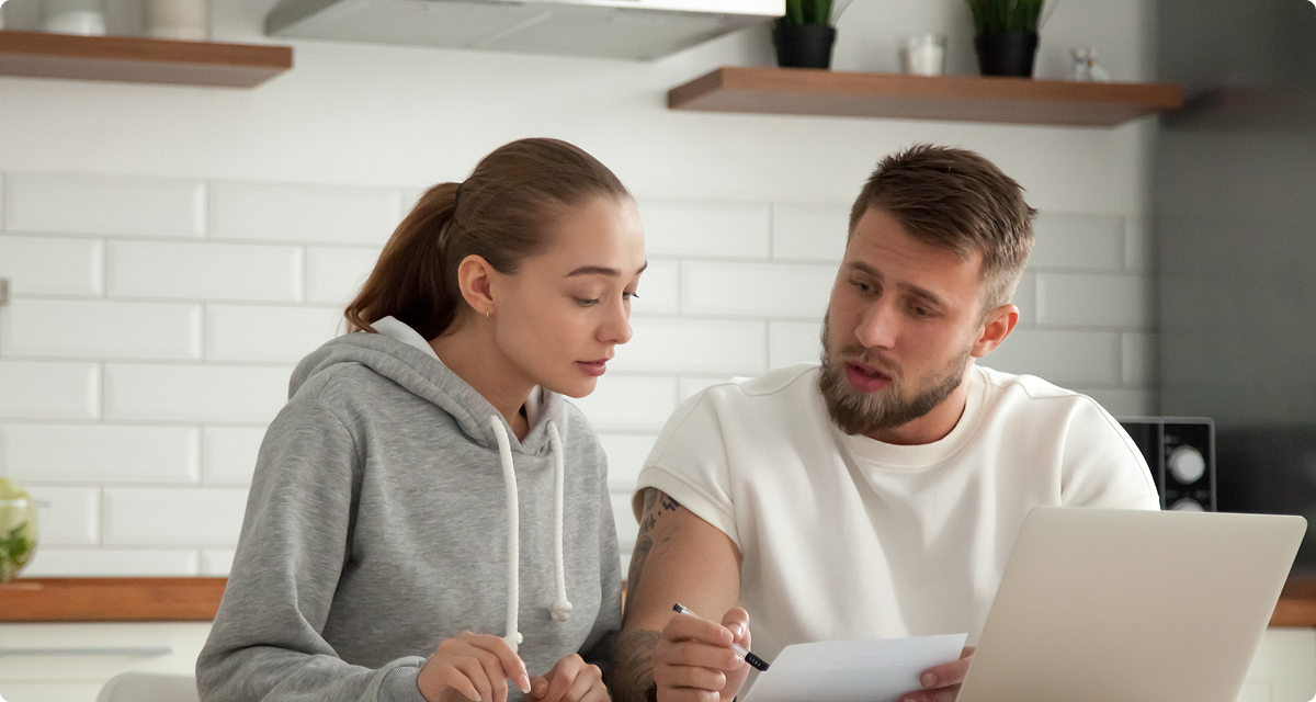 Couple looking at paperwork