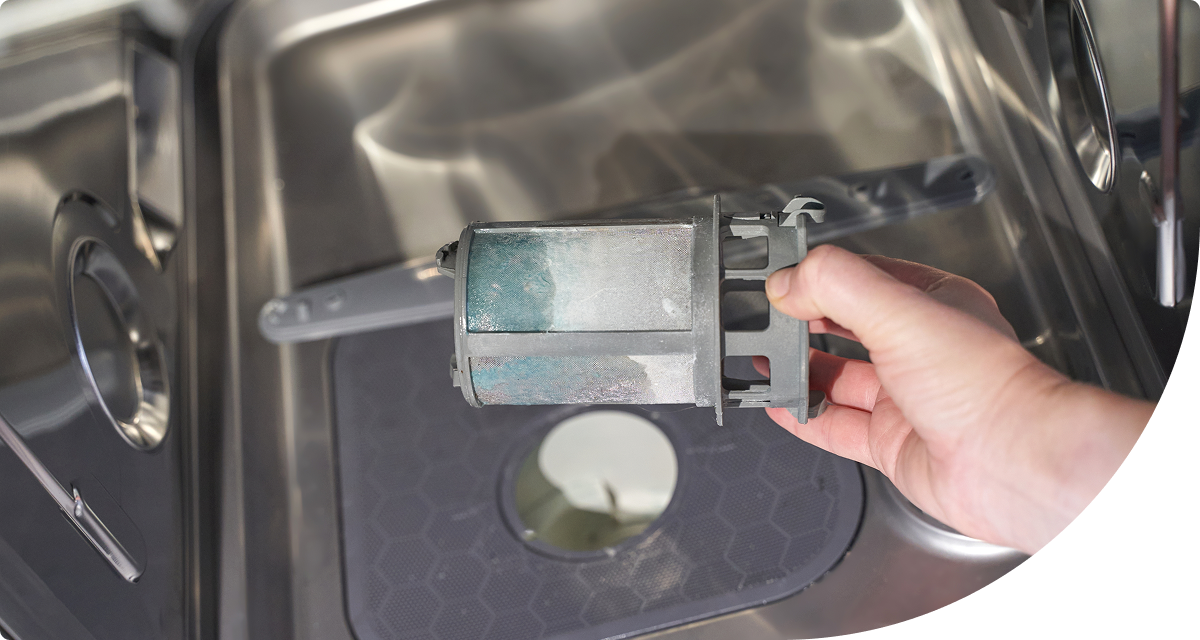 Dirty dishwasher filter