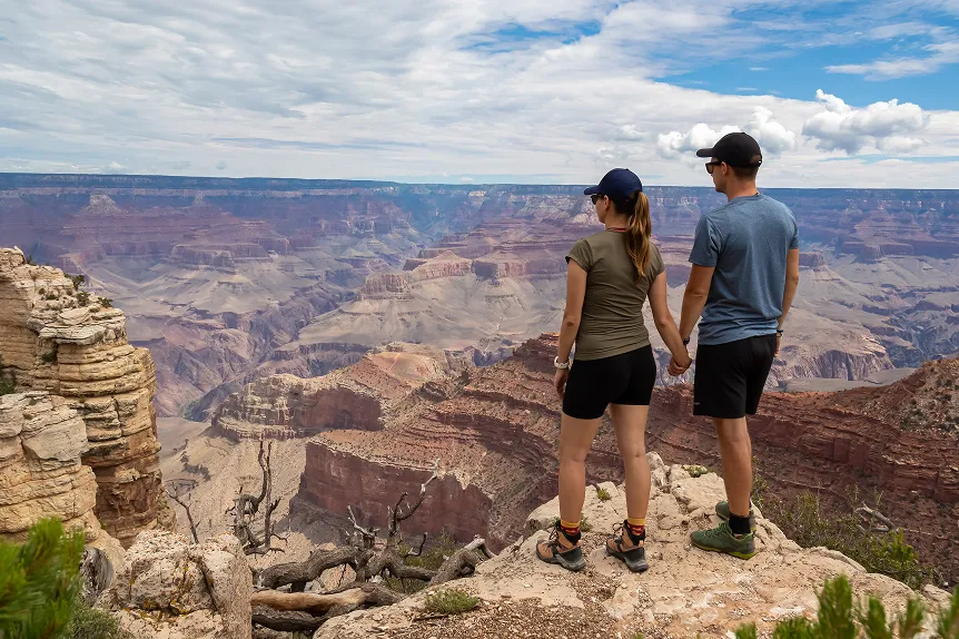 Couple on a hike in Arizona