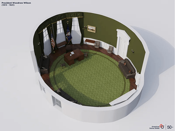 Rendering of Wilson Oval Office